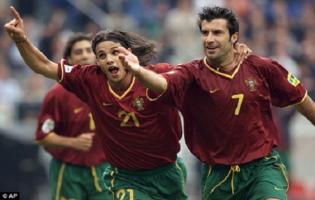Figo et Nuno Gomes Portugal